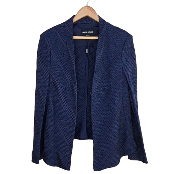 VINTAGE Y2K GIORGIO ARMANI Silk Single Breasted Blazer 48 12 Suit Jacket Luxury - Picture 9 of 17